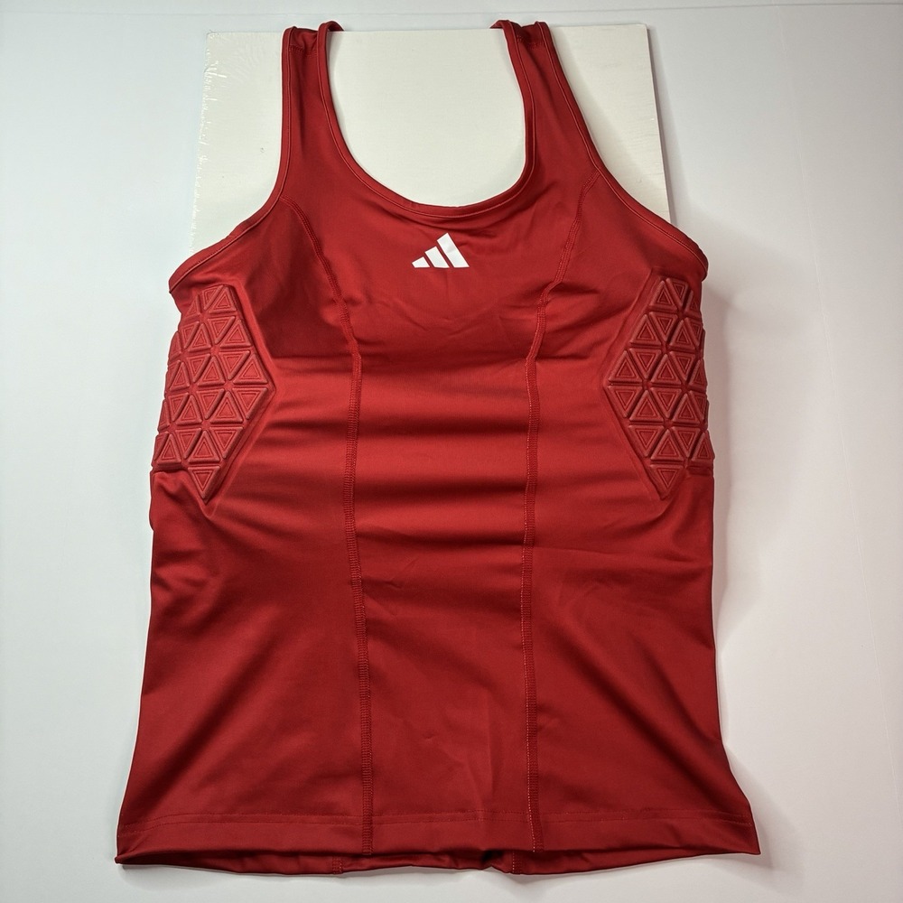 Adidas Aeroready Padded Basketball Compression Top Red Men's Size XLT IQ0881